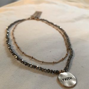 Gold chain and silver beaded choker